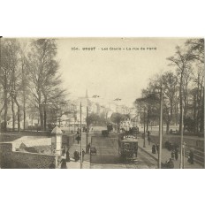 CPA: BREST, Les Glacis, la rue de Paris, années 1900