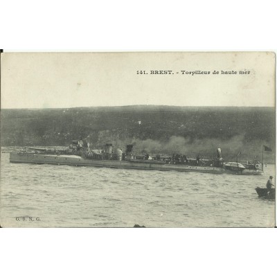 CPA: BREST, Torpilleur de Haute-Mer, années 1900