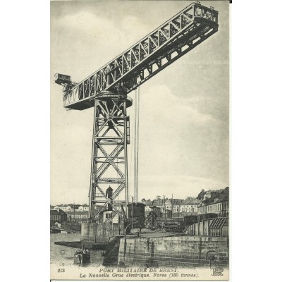 CPA: BREST, La Nouvelle Grue Electrique, vers 1910