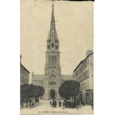 CPA: BREST, Eglise Saint-Martin, vers 1920