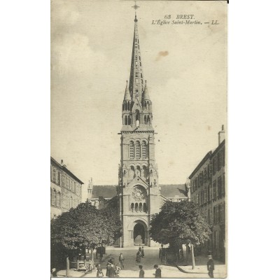 CPA: BREST, Eglise Saint-Martin, années 1910