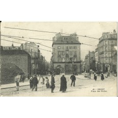 CPA: BREST, La Place des Portes en 1900