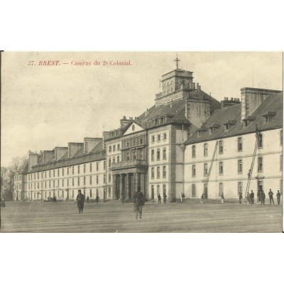 CPA: BREST, Caserne du 2e Colonial, 1900