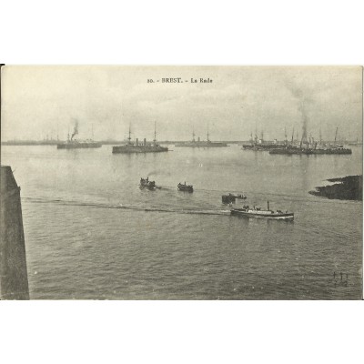 CPA: BREST, Vue sur la Rade, vers 1900