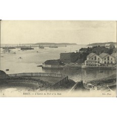 CPA: BREST, Entrée du Port e& Rade, années 1900