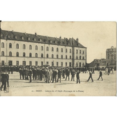 CPA: BREST, Caserne du 2e Dépot (Equipages de la Flotte), vers 1910