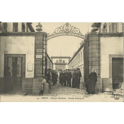 CPA: BREST, Hopital Maritime - Entrée Principale, vers 1910