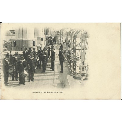 CPA: MARINE NATIONALE, Inspection du Dimanche à Bord, vers 1900