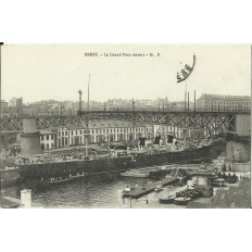 CPA: BREST, Le Grand Pont Ouvert, vers 1910