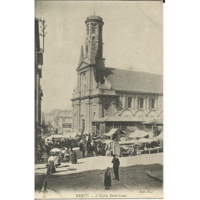 CPA: BREST, Le Marché de l'Eglise Saint-Louis, vers 1910