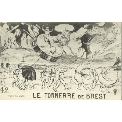 CPA: BREST, ILLUSTRATION " LE TONNERRE DE BREST", vers 1920