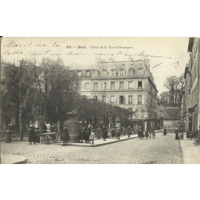 CPA: BREST, Place Tour d'Auvergne, vers 1900