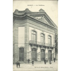 CPA: BREST, Le Théatre, vu vers 1900