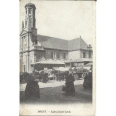 CPA: BREST, Une vue de l'Eglise St-Louis (C), vers 1900