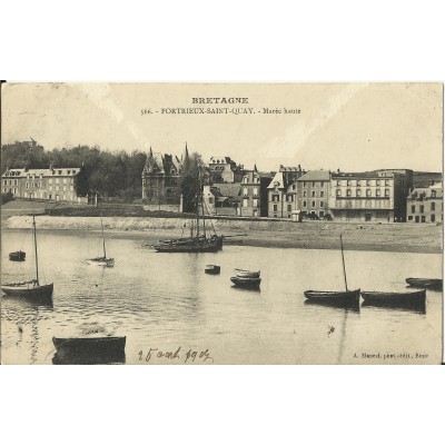 CPA: PORTRIEUX-SAINT-QUAY, Marée Haute, années 1900