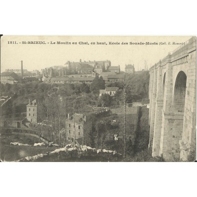 CPA: SAINT-BRIEUC, Le Moulin au Chai,l'Ecole des Sourds-Muets, années 1910