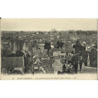 CPA: SAINT-BRIEUC, Vue Générale prise de l'Eglise St-Pierre, années 1910