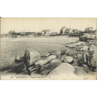 CPA: TREGASTEL, Plage de Coz-Pors, vers 1920