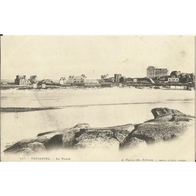 CPA: TREGASTEL, La Plage vers 1900