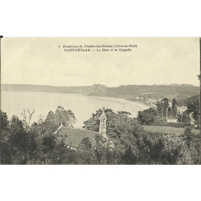 CPA: SAINT-EFFLAM, La Baie et la Chapelle, années 1920