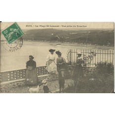 CPA: SAINT-BRIEUC, La Plage St-Laurent, vue du Roselier, années 1910