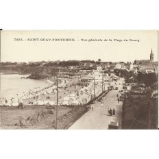 CPA: ST-QUAY-PORTRIEUX, Vue Générale de la Plage du Bourg, années 1920