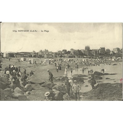 CPA: SAINT-QUAY, La Plage, Animation, années 1900