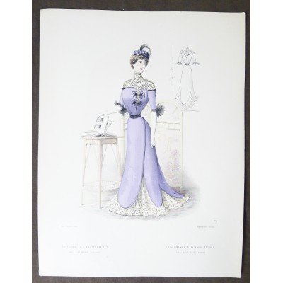 LITHOGRAPHIE de MODE, COSTUMES, COUTURE, FASHION, années 1900-1910 (9)