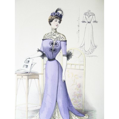 LITHOGRAPHIE de MODE, COSTUMES, COUTURE, FASHION, années 1900-1910 (9)