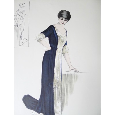 LITHOGRAPHIE de MODE, COSTUMES, COUTURE, FASHION, années 1900-1910 (37)