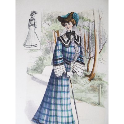 LITHOGRAPHIE de MODE, COSTUMES, COUTURE, FASHION, années 1900-1910 (46)