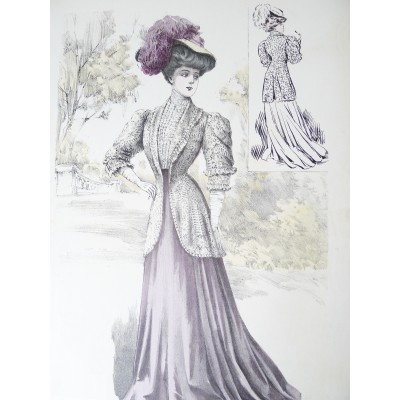 LITHOGRAPHIE de MODE, COSTUMES, COUTURE, FASHION, années 1900-1910 (52)