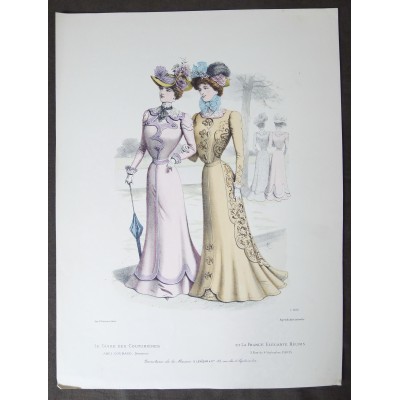 LITHOGRAPHIE de MODE, COSTUMES, COUTURE, FASHION, années 1900-1910 (54)