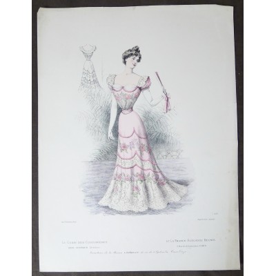 LITHOGRAPHIE de MODE, COSTUMES, COUTURE, FASHION, années 1900-1910 (60)