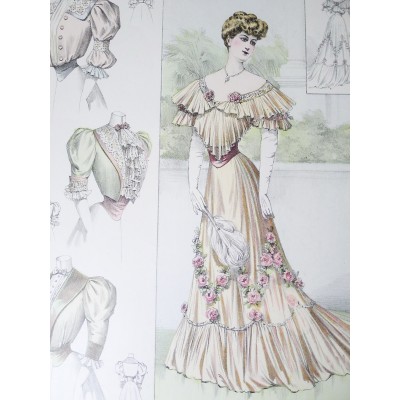 LITHOGRAPHIE de MODE, COSTUMES, COUTURE, FASHION, années 1900-1910 (64)