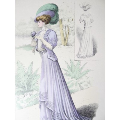 LITHOGRAPHIE de MODE, COSTUMES, COUTURE, FASHION, années 1900-1910 (70)