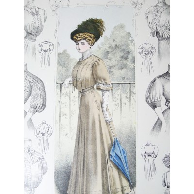 LITHOGRAPHIE de MODE, COSTUMES, COUTURE, FASHION, années 1900-1910 (71)