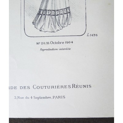 LITHOGRAPHIE de MODE, COSTUMES, COUTURE, FASHION, années 1900-1910 (73)