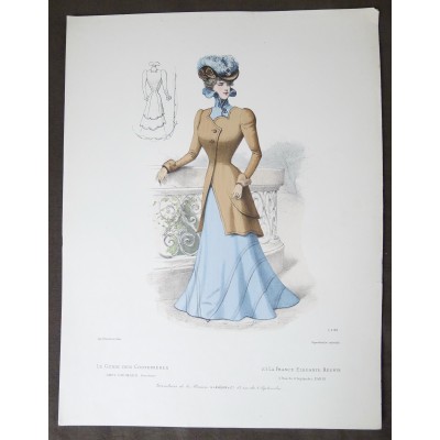 LITHOGRAPHIE de MODE, COSTUMES, COUTURE, FASHION, années 1900-1910 (74)