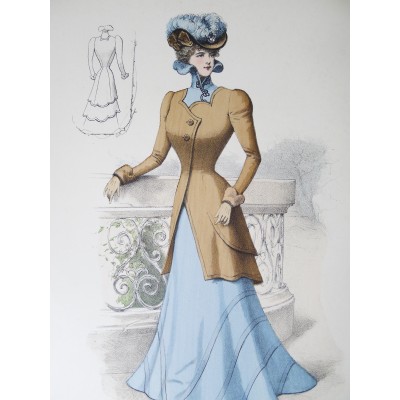 LITHOGRAPHIE de MODE, COSTUMES, COUTURE, FASHION, années 1900-1910 (74)