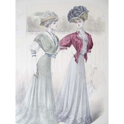 LITHOGRAPHIE de MODE, COSTUMES, COUTURE, FASHION, années 1900-1910 (78)