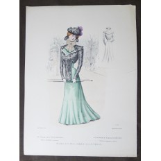 LITHOGRAPHIE de MODE, COSTUMES, COUTURE, FASHION, années 1900-1910 (79)