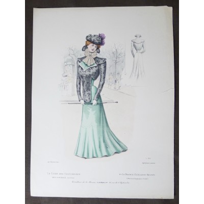 LITHOGRAPHIE de MODE, COSTUMES, COUTURE, FASHION, années 1900-1910 (79)