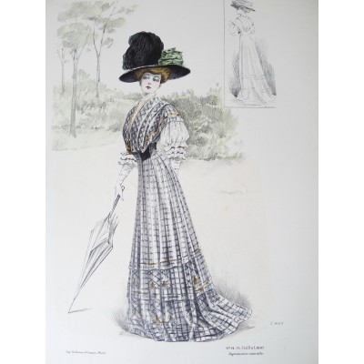 LITHOGRAPHIE de MODE, COSTUMES, COUTURE, FASHION, années 1900-1910 (83)