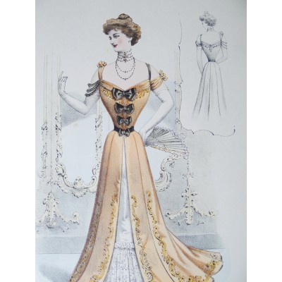 LITHOGRAPHIE de MODE, COSTUMES, COUTURE, FASHION, années 1900-1910 (90)