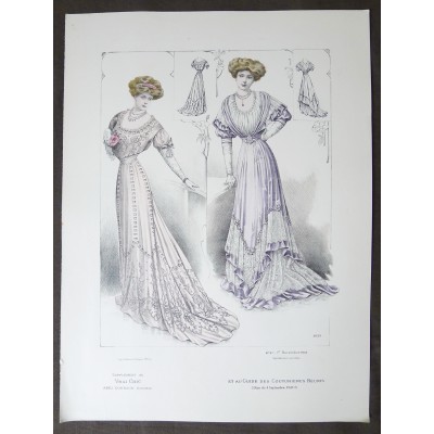 LITHOGRAPHIE de MODE, COSTUMES, COUTURE, FASHION, années 1900-1910 (91)