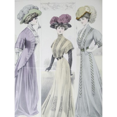 LITHOGRAPHIE de MODE, COSTUMES, COUTURE, FASHION, années 1900-1910 (95)