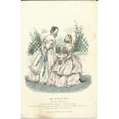 GRAVURE de MODE XIXe s. LE FOLLET (2)