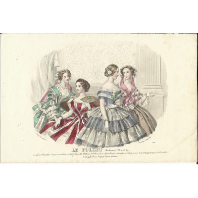 GRAVURE de MODE XIXe s. LE FOLLET (4)