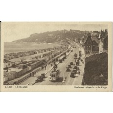 CPA: LE HAVRE, Boulevard Albert Ier et la Plage, années 1920